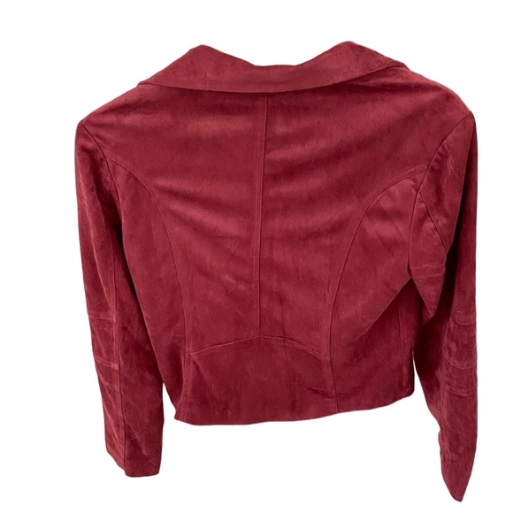Rue21 Women’s Maroon Jacket Asymmetrical Zip Up with Collar Size M - Picture 2 of 4